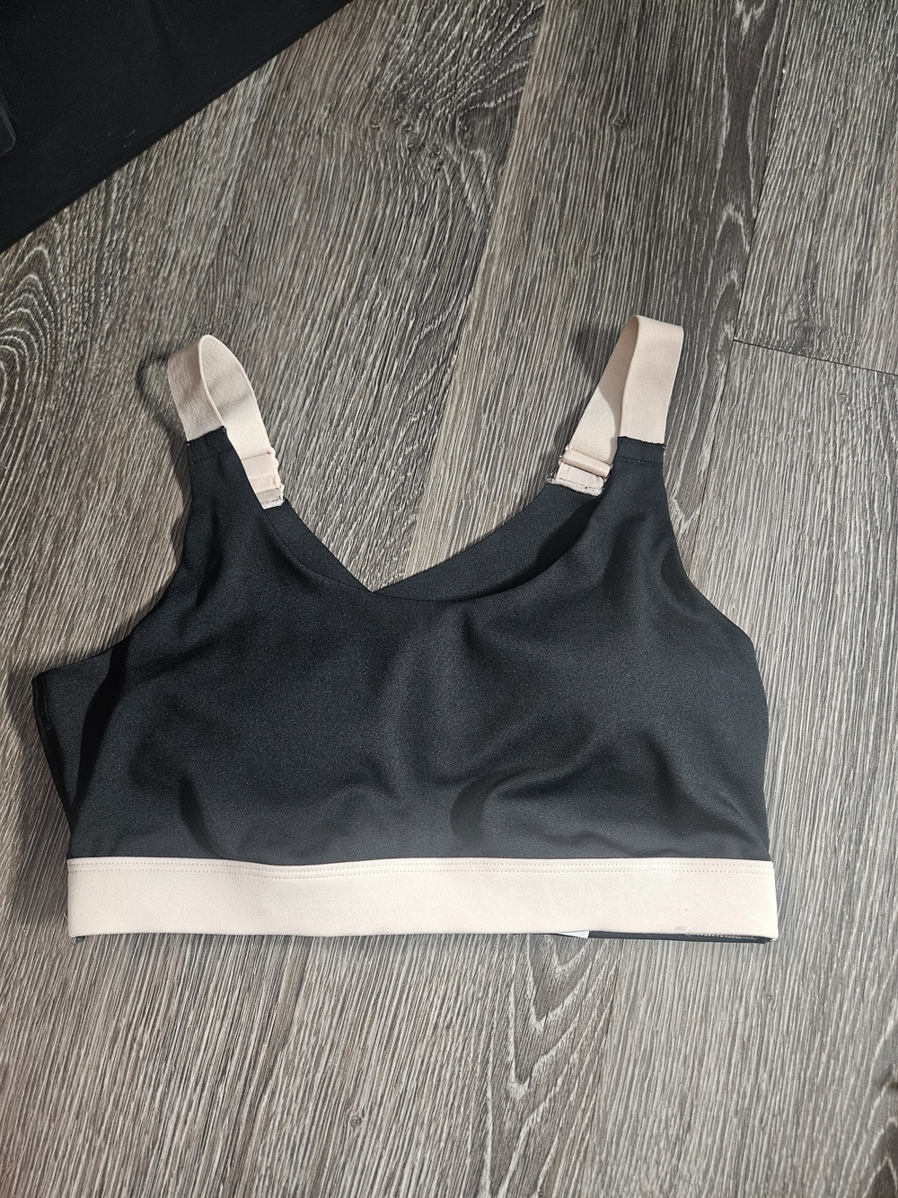 Black & Nude Lightweight Support Sports Bra